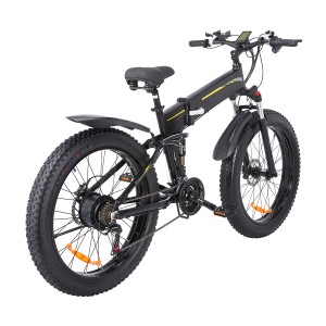 26” Electric Foldable Fat Bike 500W 21SP Pedal Assisted Snow Bike H26